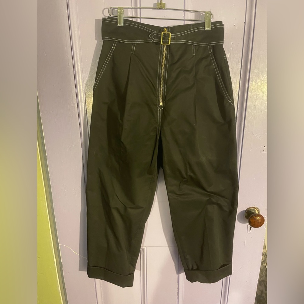 Sandro cropped belted trouser